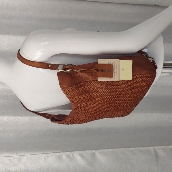 India Soft Cognac Whiskey Leather convertible hobo purse backpack Artisans New